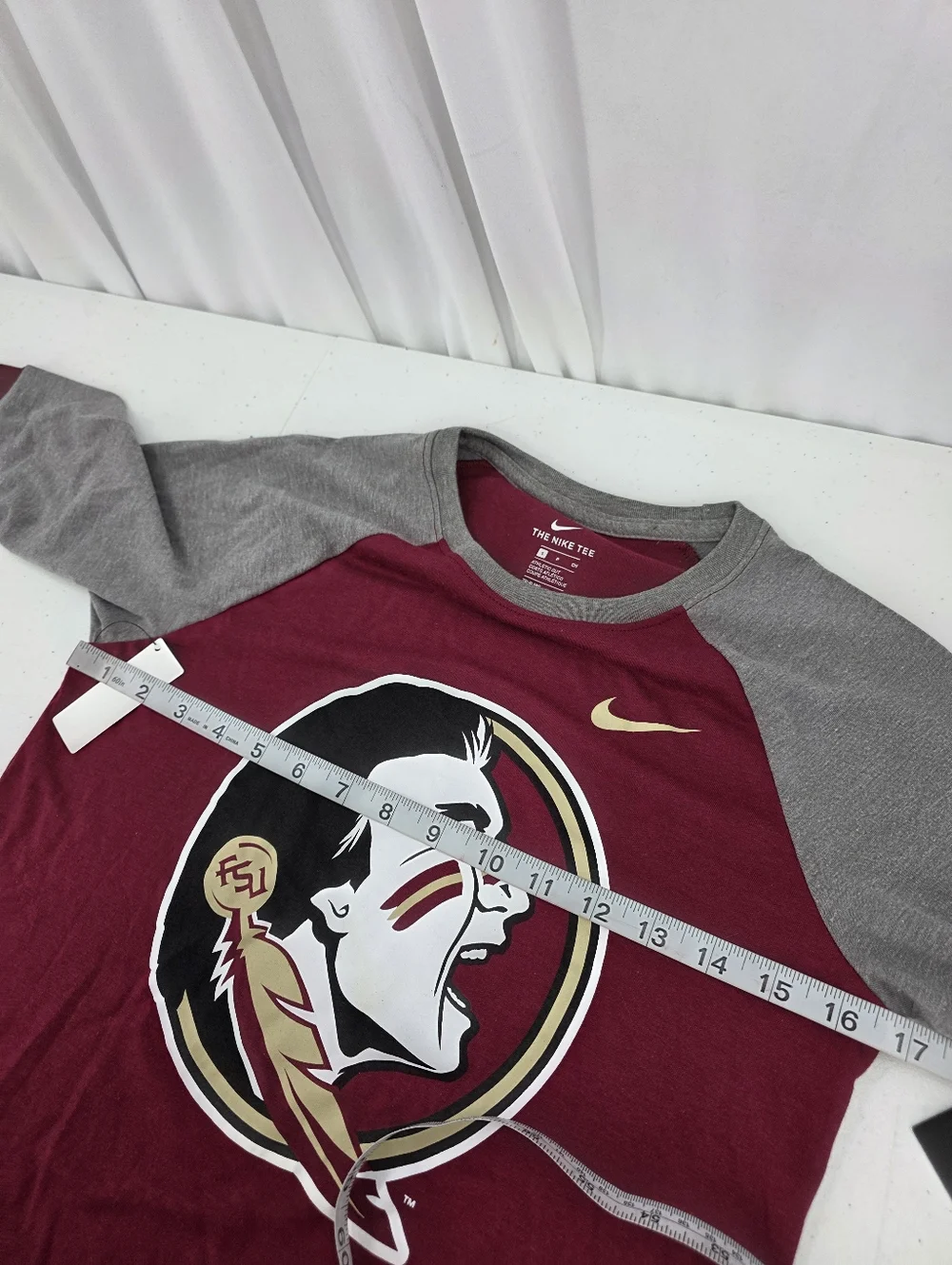 NWT‎ Nike Florida State Seminoles 3/4 Sleeve T-Shirt Womens Small Center Logo.